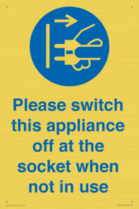 Please switch this appliance off at the socket when not in use